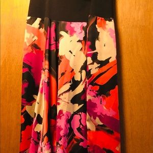 Floral High-Low Skirt in Poly & Spandex. Beautiful Colors !
